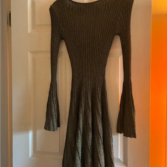 STAUD Metallic Gold Long Sleeve Dress - Picture 7 of 7